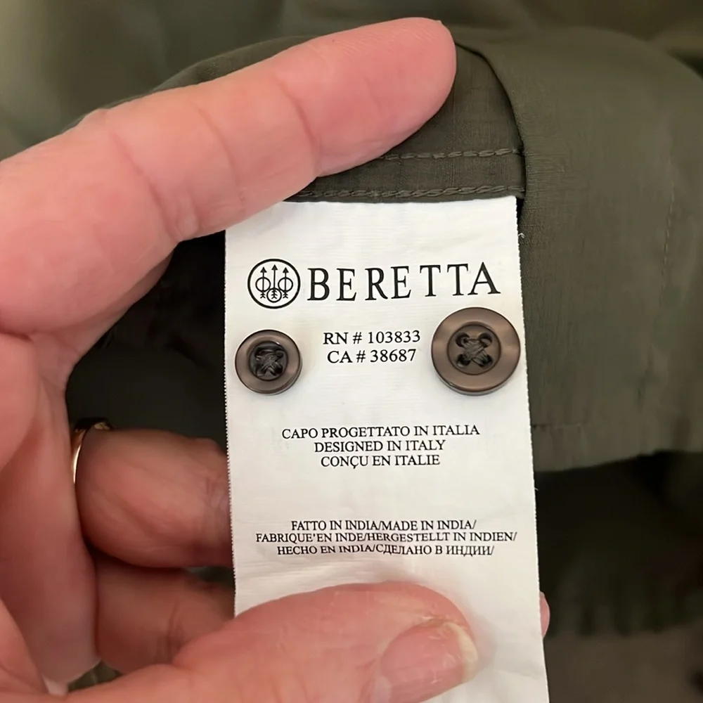 BERETTA Men’s Buzzi Shooting Tactical Short Sleeve Shirt Size Large Army Green - Picture 8 of 9